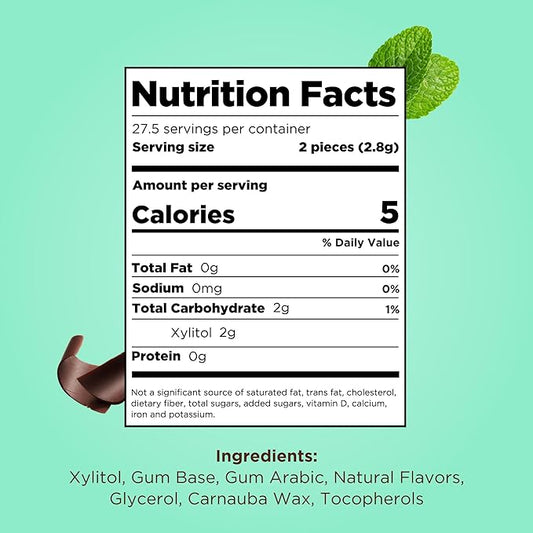 PUR Gum | Aspartame Free Chewing Gum | 100% Xylitol | Natural Chocolate Mint Flavored Gum, 55 Pieces (Pack of 3)