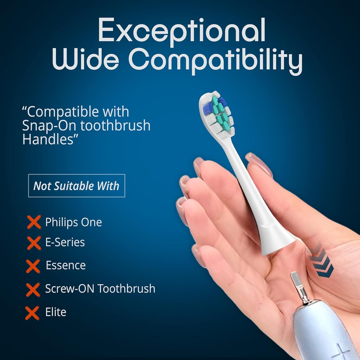 Replacement Toothbrush Heads Compatible with Philip Sonicare Electric Toothbrushes C2, 4100 -Pack of 8 Sonicare Replacement Heads with Soft Dupont Bristles for Deep Cleaning, Gum Care & Plaque Removal