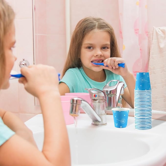 500 Pack 3oz Disposable Paper Bathroom Cups, Colourful Floral Mouthwash Cups for Mouthwash, Parties, Travel, Office, Picnic and Events