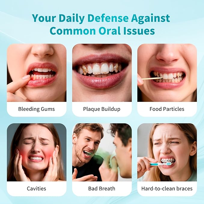 Hibbent Portable Cordless Water Flosser, Mini Oral Irrigator with 3 Modes & 4 Jet Tips, IPX7 Waterproof Rechargeable Travel Electric Dental Flosser for Braces Care, Sensitive Teeth, Orthodontic