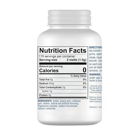 Oracoat XyliMelts for Dry Mouth Night Time or Day - Moisturizing Dry Mouth Adhering Discs, Sugar Free with Xylitol, 230 Count, Berry Smoothie Flavor, 8-Hour Relief