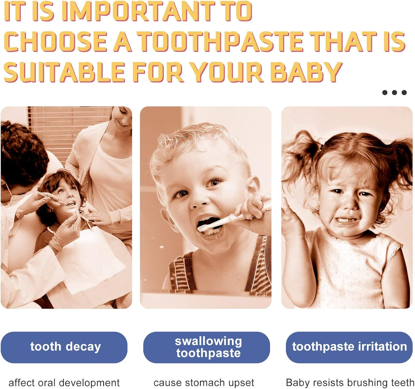 Foam Toothpaste Kids, Kids Mouthwash with Fruit Flavor - Toddler Toothpaste Age for Children,360ºCare Natural Anti-Cavity Formulas with Fluoride for Electric & U-Shape Toothbrushes