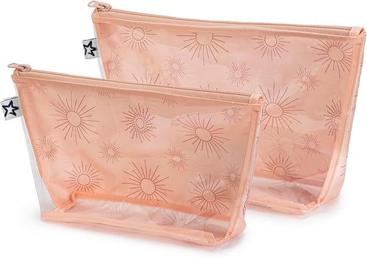 Tiny Twinkle Diaper Bag Organizing Pouches | Mess-Proof Clear Front Travel Organizer Bags | TSA Approved Toiletry Bag Set for Baby and Mom Essentials