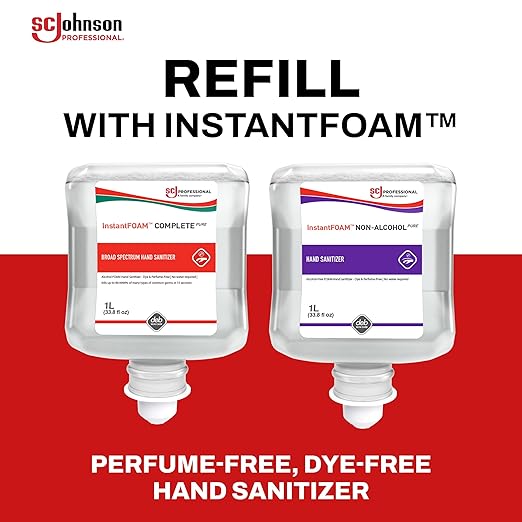 SC Johnson Professional InstantFoam Hand Sanitizer Starter Kit with Dispenser and 1L Foam Hand Sanitizer Cartridge