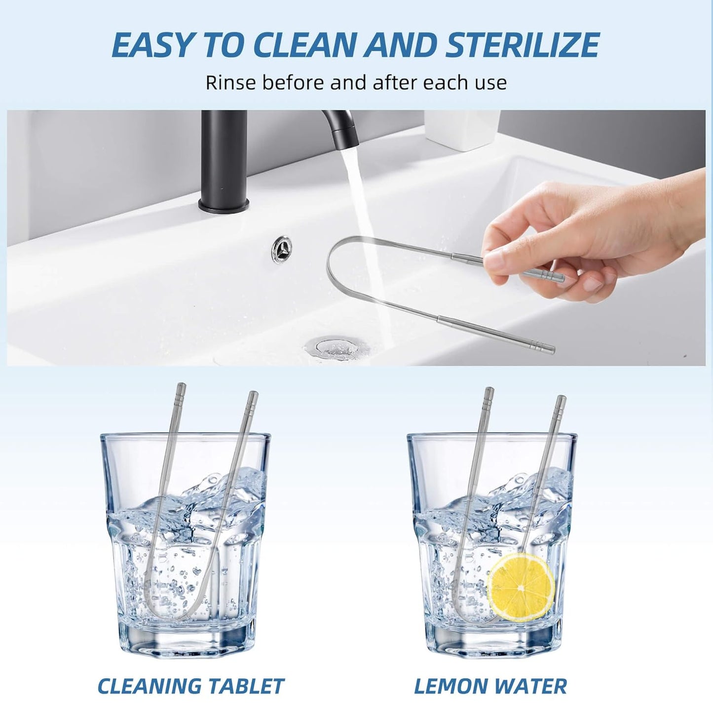 6 Pack Tongue Scraper - Reusable & Easy to Clean Tongue Scrubber with Travel Case for Adults & Kids - Medical-Grade 100% Stainless Steel Tongue Cleaner for Fresh Breath & Oral Care