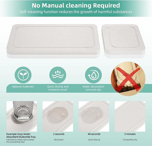 Toothbrush Holder for Bathroom Organizer with Diatom mud Board,Detachable 8 Slots Kids Electric Toothbrush Holder and Toothpaste Stand for Countertop Accessories Storage (Black)