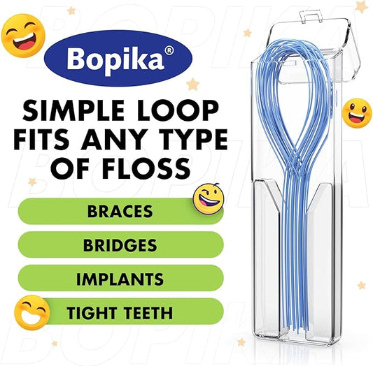 Bopika Floss Threaders Dental Floss for Braces, Bridges, and Implants 280 Count (Pack of 4)