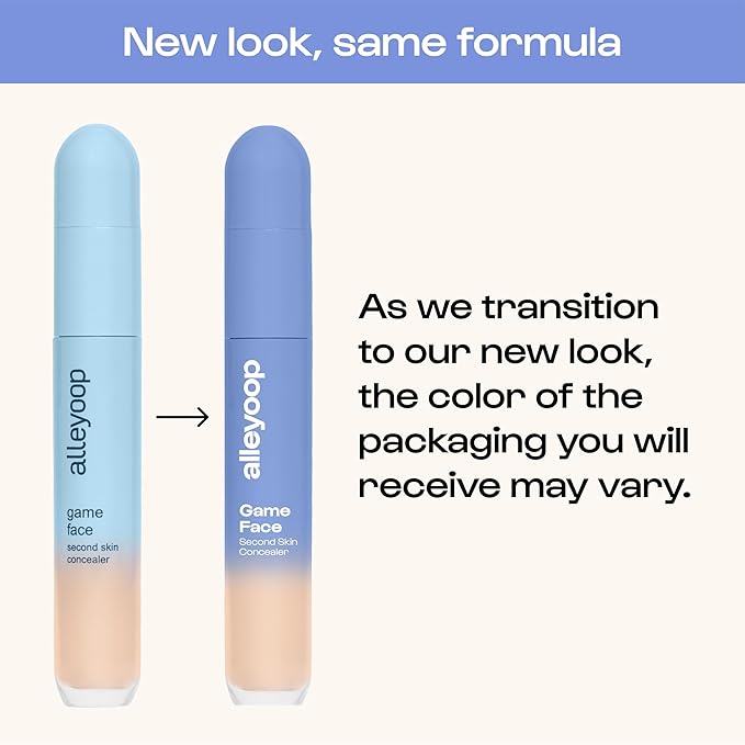 Alleyoop Game Face Makeup Concealer - Lightweight, Buildable Under Eye Concealer for Dark Circles, Hydrating Cream Formula for Women with Aloe Stem Cell - Smooth, Crease-Proof Makeup, Standout