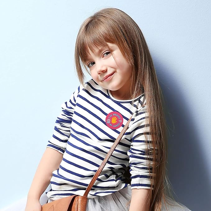 I Washed My Hands Sticker / 250 Kids Hand Washing Achievement Stickers / 2" School Children Colorful Reward Stickers / 6 Vibrant Designs/Made in The USA