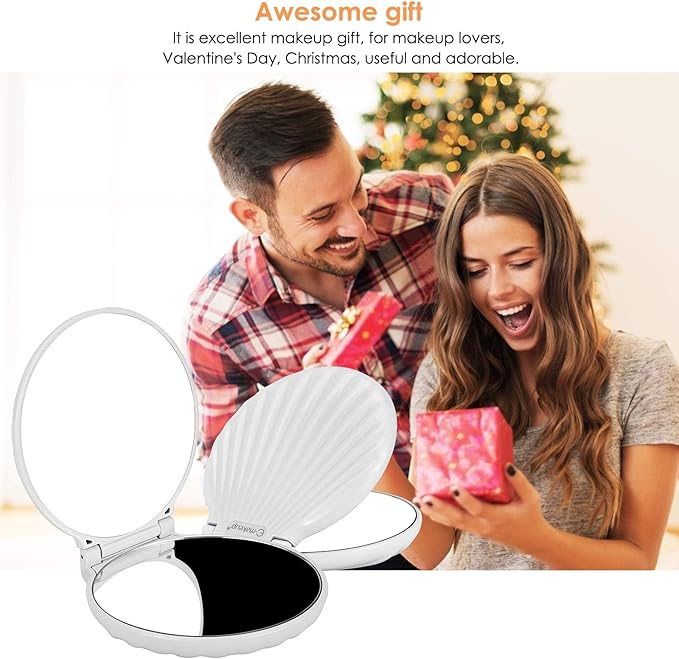 Mini Compact Mirror for Travel - 3.5" Portable, 2-Sided, Lightweight & Shatterproof, Folding Hand Held Mirror, Unique Gift for Women