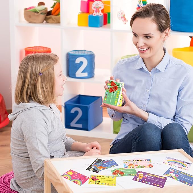 200 Pcs Behavior Punch Cards with Hole Puncher for Kids Incentive Reward Chart Loyalty Card for Classroom Student Teacher Business Kid Award Behavior 3.5 x 2 Inch, 10 Styles(Bright Style)