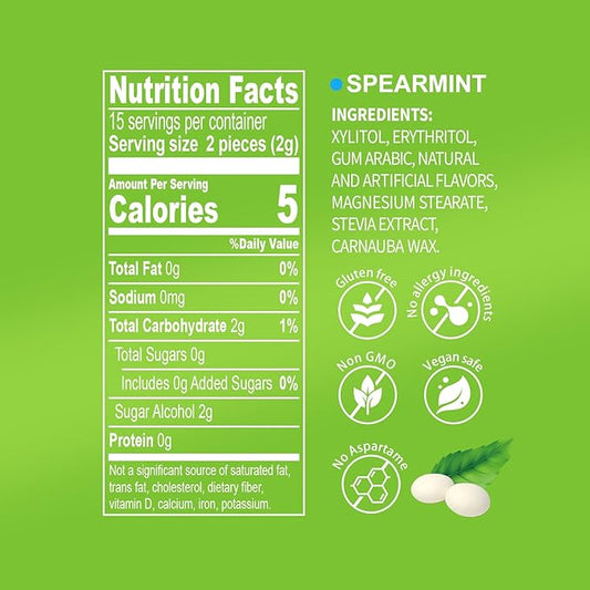 DC24 DAILY CARE Xylitol Erythritol Mints, No Aspartame Sugar Free Mints, Low-Calorie, Refresh Breath, Keto Spearmint 30 Pieces (Pack of 4)