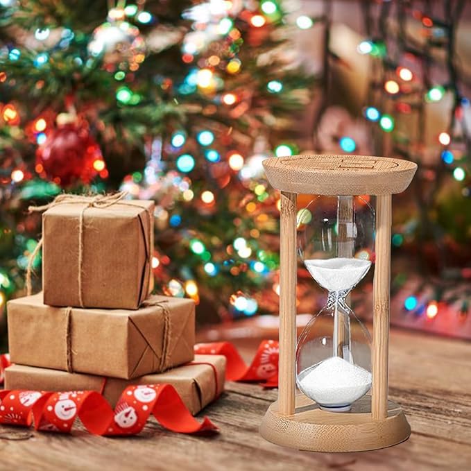 20 Minute Hourglass, Wood Sand Timer, Mini Sand Watch 20 Min,Unbreakable Sandglass, Teachers Classroom Time, Toothbrush Timer, White