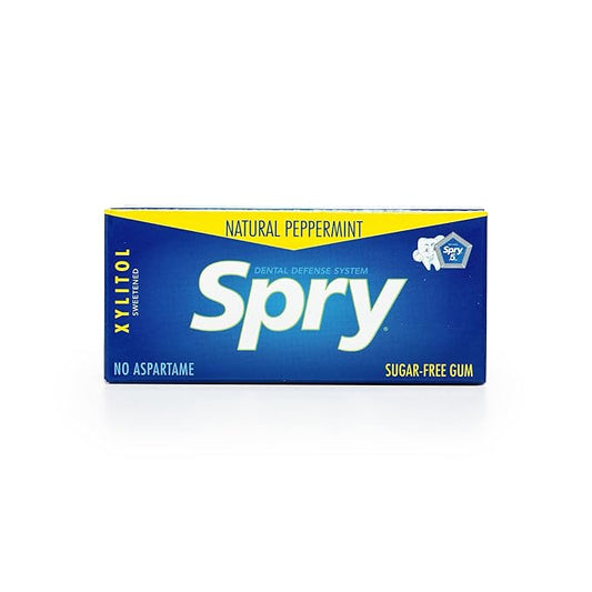 Spry Fresh Natural Xylitol Chewing Gum Dental Defense System - Aspartame-Free, Sugar-Free, Non-GMO, Gluten-Free (Peppermint, 10 Count Blister Cards - Pack of 20)