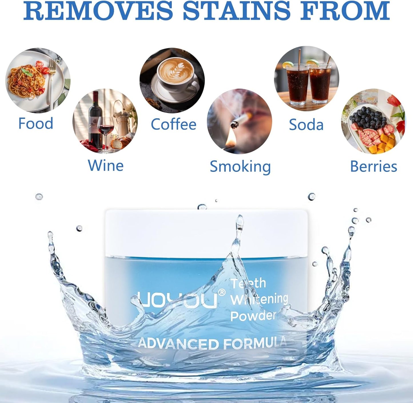 Teeth Whitening Powder, Dentist Approved-Repair Enamel & Sensitivity-Free Whitening Tooth Powder, 6 Month Supply, Tea, Coffee, Wine & Smoking Stains Remover, Peroxide Free, Cool Mint Flavor