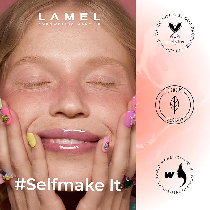 Lamel Hydrating Lip Oil LET`S GLAZE - Hydrating Lip Gloss Flavoring - Fat Oil Lip Gloss - Plumping & Glossy Balm - №402 Strawberry Jam