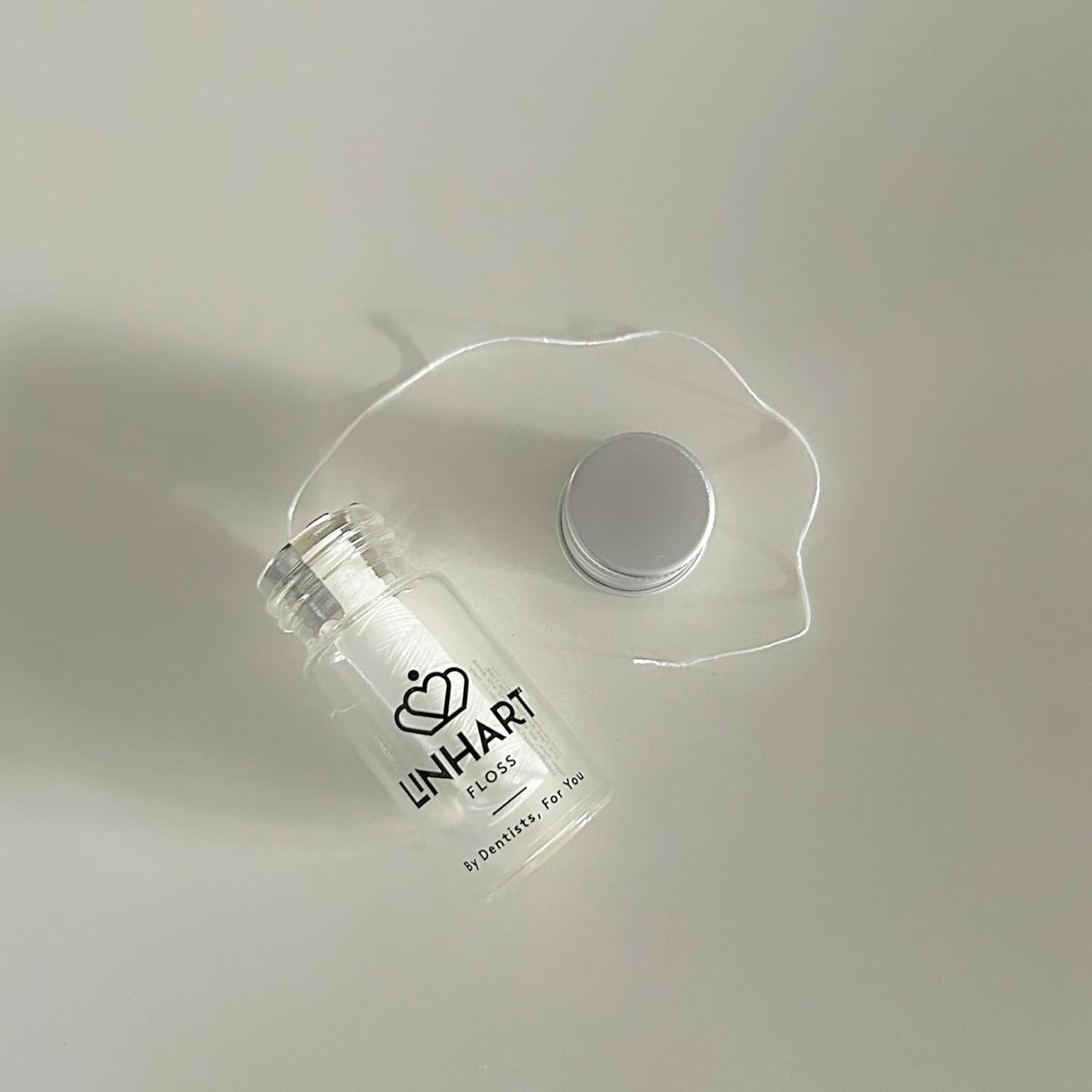 Linhart Dental Microfiber Dental Floss – 25m Eco Refillable Glass Bottle – Mint & Xylitol – Gentle, Non-Tearing, Dentist Designed – Sustainable, Vegan, BPA-Free, Freshens Breath Naturally