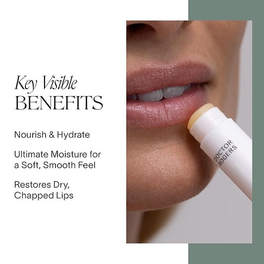 Doctor Rogers Lip Balm. Hydrating & Softening Lip Moisturizer for Very Dry Lips, Natural & Hypoallergenic, 0.15 Ounce (4.25 g) Tube