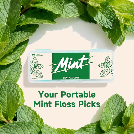Travel Floss Picks, Fresh Mint Flavor, Dental Floss for Adults, 120 Count (3 Boxes of 4 Travel Packs)