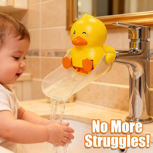Skyroku Duck-Tastic Faucet Extender for Toddlers – Kicking Legs Fun! Splash-Proof & Easy Install Sink Extender for Kids Brown