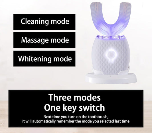 Automatic Toothbrush for Adults - Ultrasonic Electric Toothbrush with Soft Bristles Rechargeable Portable Waterproof Design 30s Timer, Wireless Charging Dual-Use for Travel & Home (White)
