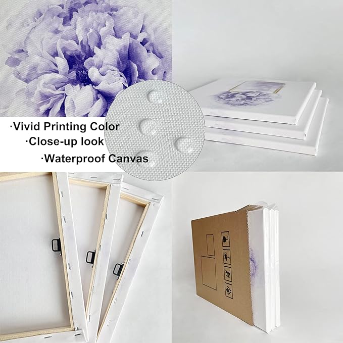 HOMEOART Dental Office Decor Black and Pink Bathroom Decor Painting Dentist Office Decor Kids Bathroom Decoration Framed Artwork, Ready to Hang 12"x12"x2 Panels