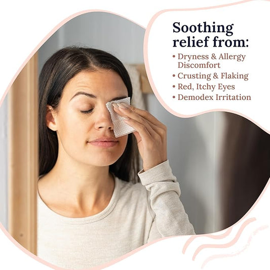 CorneaCare Rise: Eyelid Wipes | Eye Wipes for Dry Eyes | Eyelid Wipe with Tea Tree Oil & Hyaluronic Acid | Travel Ready | 30 Count