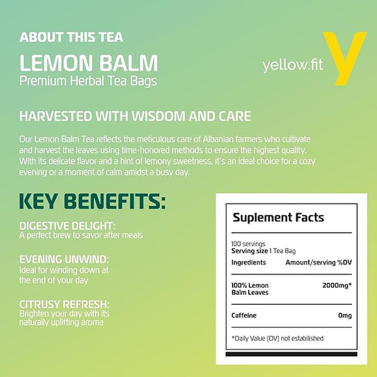 LEMON BALM, loose leaf 100 tea bags – THE HERBAL TREASURE OF ALBANIA