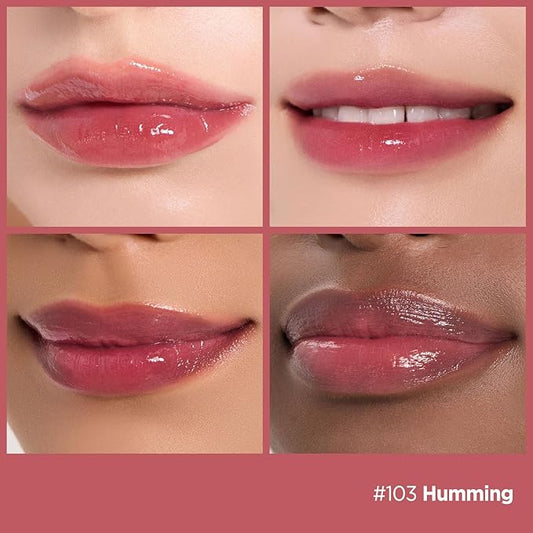 Laka Fruity Glam Tint, 4.5g/0.15oz, Glowing Lip Stain with Wide Color Spectrum, Hydrating & Lightweight Texture, Long-Lasting Bold Stain, Non-Sticky, Vegan, K-Beauty (#103 Humming)