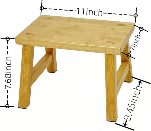 8'' Wooden Step Stools(2 Pack), Preassembled Kids Step Stool with Anti-Slip Bottom, for Toilet Potty Training, Bathroom Sink, Toddler Shower, Kitchen Counter(Natural)