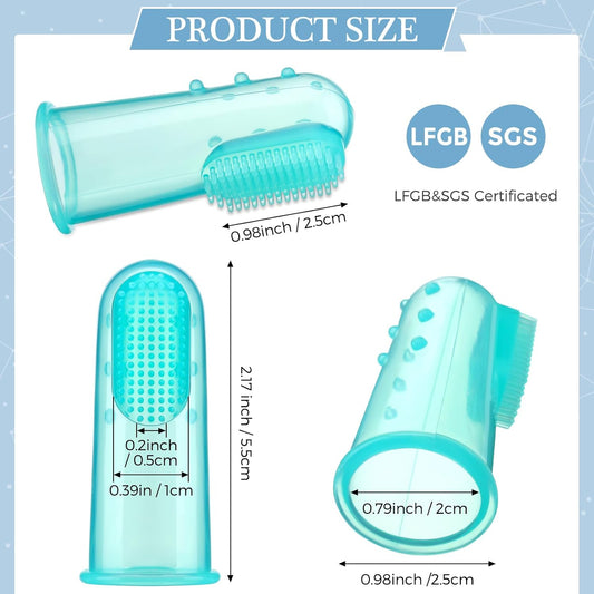 Zopeal 16 Sets Baby Finger Toothbrush for Toddler Kids with Boxes Travel Storage Case Silicone Soft Finger Toothbrush for Infant Newborns Lids Training Healthy Oral Habits Teething Cleaning Massaging