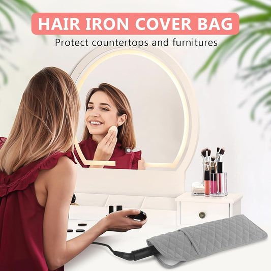 Heat Resistant Hair Tools Organizer Bag Portable Travel Storage Cover Case for Hair Straighteners, Curling Irons, Flat Irons and Hot Styling Tools(13.8" x 5.5")