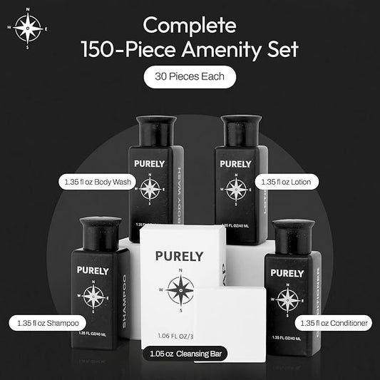 150‑Piece Bulk Travel Toiletries Set | Hotel & Airbnb Essentials | 1.3 oz Wheat‑Straw Bottles | Guest Bathroom Supplies + Homeless Outreach Kit