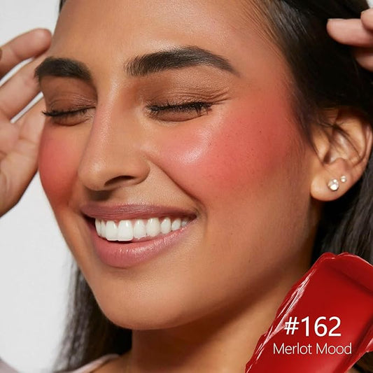 Blush Palette Duo – Cream & Powder Blush Set in Classic Red, Long-Wearing & Moisturizing, Easy to Blend, Radiant Coverage for Cheeks, Eyes & Lips, Magnetic Palette Compatible (2Pack,Merlot Mood)