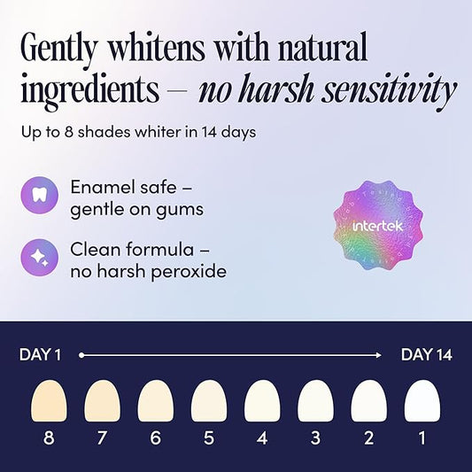 Natural Teeth Whitening Strips – Peroxide-Free, Enamel-Safe & Sensitivity-Free | 7 Treatments | Papaya & Pineapple Enzymes + Coconut Oil | Gentle Daily Stain Removal for a Brighter, Whiter Smile