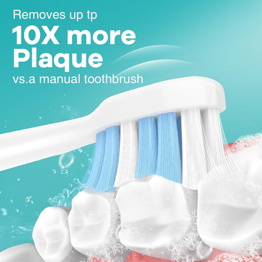 Toothbrush Replacement Heads for Philips Sonicare C2 Plaque ProtectiveClean 5300 6100 4100 DiamondClean Smart 9300 9900 ExpertClean 7500 Click-on Handles Electric Toothbrushes, 10 Count
