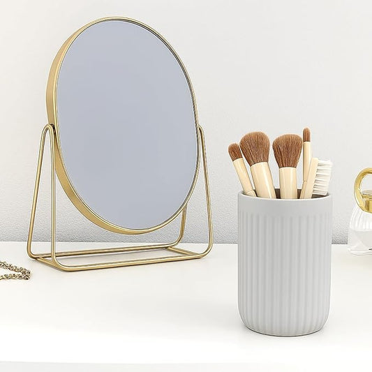 BosilunLife Ceramic Toothbrush Holder - 12oz Bathroom Toothbrush Holder Light Grey Tooth Brush Holders Tumbler Cups Reusable Toothbrush Mouthwash Cup Small Toothbrush and Toothpaste Holder