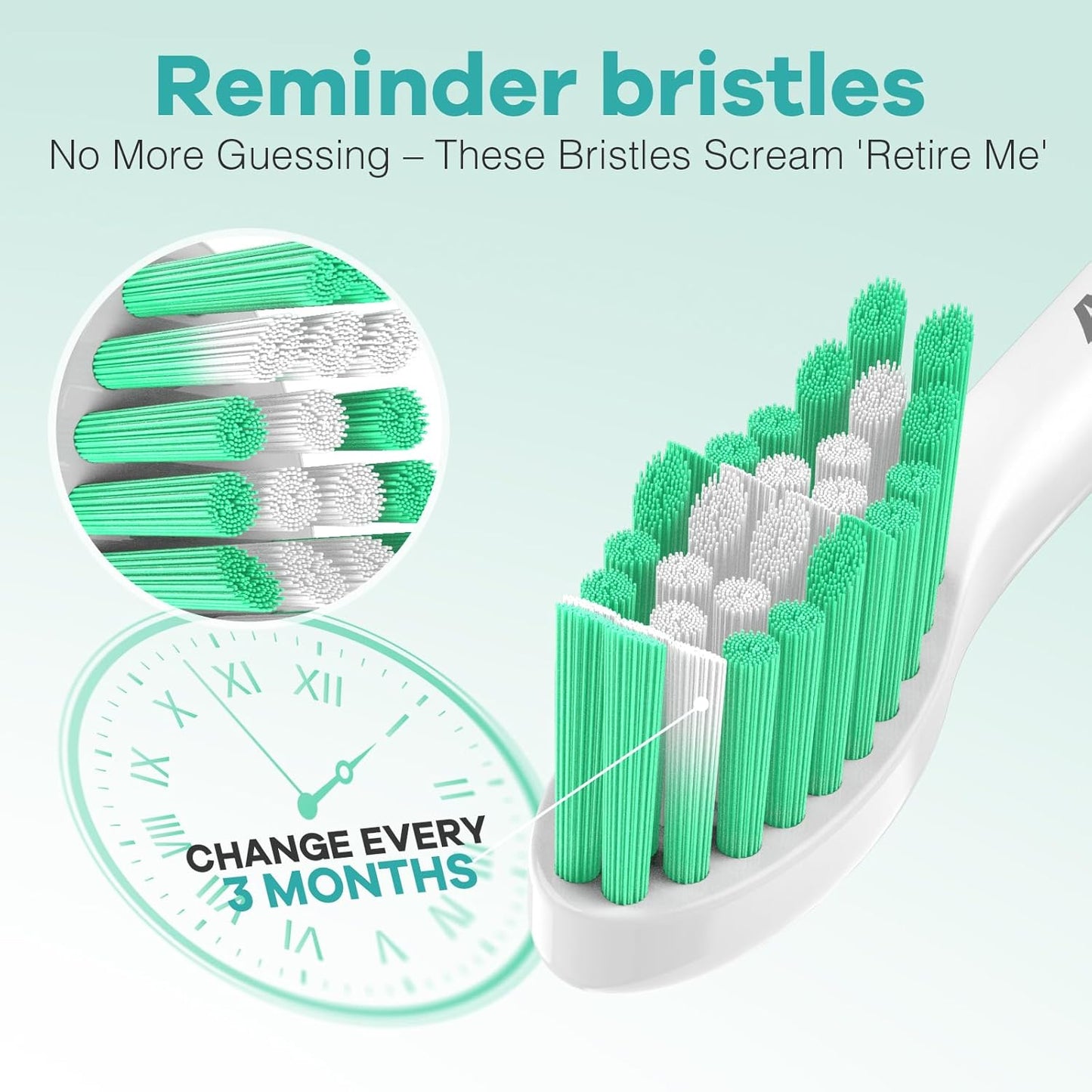 Aoremon Toothbrush Replacement Heads Compatible with Philips Sonicare E-Series Essence Xtreme Elite Advance CleanCare Screw-on Electric Toothbrush Handle Head Come with Hygienic Caps, 3 Count, Green