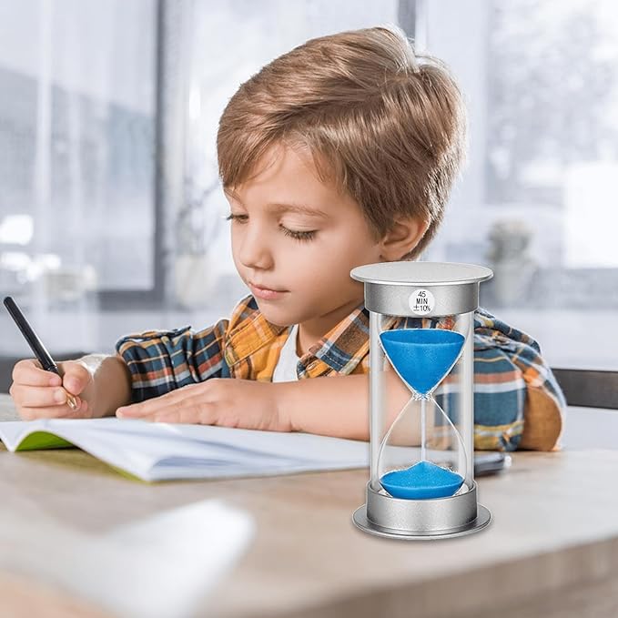 SuLiao Hourglass Sand Timer 45 Minute, Plastic Blue Sand Clock 45 Min, Large Hour Glass Sandglass Timer for Classroom, Kitchen, Games, Home, Office Decor