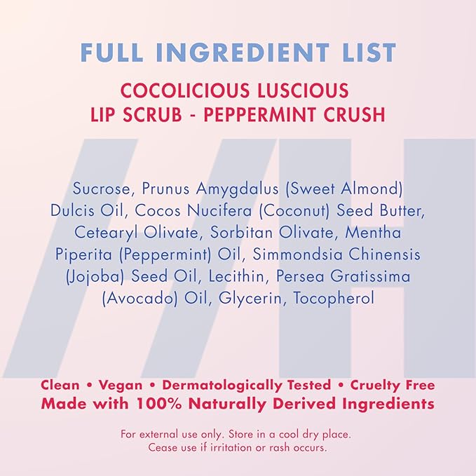 Handmade Heroes Peppermint Lip Scrub - 100% Natural Vegan Conditioning Lip Exfoliator & Sugar Polish for Dry Chapped Lips - Lip Plumper & Hydrating Lip Therapy for Smooth Supple Lips 1 oz