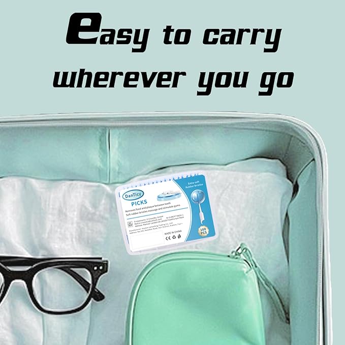 Soft Silicone Interdental Brush, Braces Brush, Corrective Brush, Adaptive, Disposable Picks for Teeth Cleaning (100PCS)