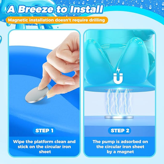 Water Table Pump - Cordless & Rechargeable Water Pump for Water Table with Magnetic Octopus Design, Quick-Install Outdoor Sand/Water Play Toys & Durable Accessories for Toddlers Kids (Green)