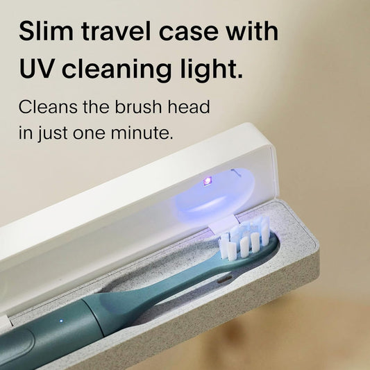 SURI 1.0 Sonic Electric Toothbrush with UV Cleaning Travel Case | 1 Month+ Battery | Designed in California | Electric Toothbrush for Adults | Travel Toothbrushes | Tooth Brush | Blue