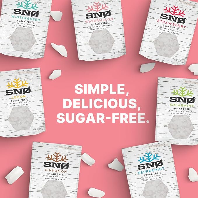 SNØ Watermelon Xylitol Candy Chips | Oral Health Support | Pure Birch Xylitol | Sugar-Free, Low-Carb, Diabetic-Friendly | Vegan, Non-GMO, Gluten-Free, Kosher, Keto-friendly (1 LB Bag)