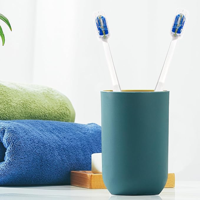 4 Pcs Orthodontic Toothbrush for Braces U-Shaped Soft Bristle with 4 Toothbrush Head Cover(Blue+White (4 Pack)