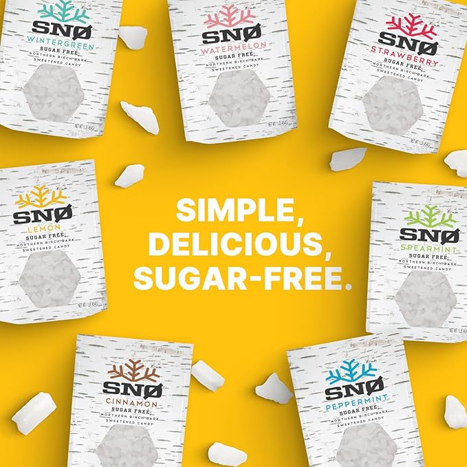SNØ Lemon Xylitol Candy Chips | Oral Health Support | Pure Birch Xylitol | Sugar-Free, Low-Carb, Diabetic-Friendly | Vegan, Non-GMO, Gluten-Free, Kosher, Keto-friendly (1 LB Bag)