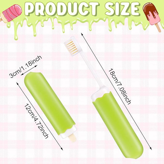 Patelai 4 Pieces Travel Toothbrush Set, Soft Bristle Mini Foldable Tooth Brush with Case, Individually Wrapped Small Portable Travel Size Toiletries Stuff for Camping (Vivid Color)