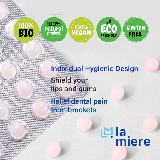 LA MIERE Orthodontic Wax for Braces Wax Dots 90 Individual Hygienic Packaging Dental Wax Strawberry