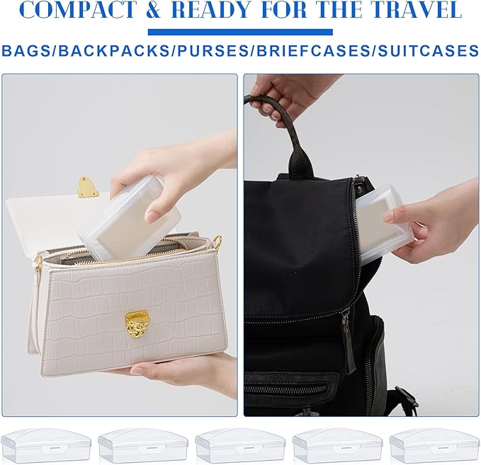 12 Pcs Travel Soap Container Portable Plastic Soap Boxes Bulk with Lid Homeless Donations Bulk Gym Shower Tour Groups Hotel Outdoor Camping (White)