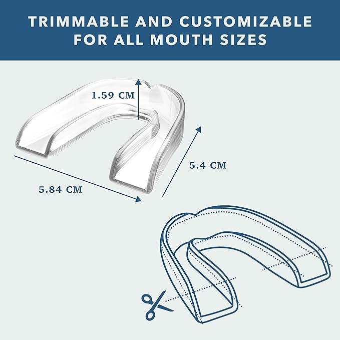 Just Smile Night Guard 2 Pack - Mouth Guard for Teeth Grinding & Clenching Teeth, Moldable & Custom Nightguard for Grinding (Blue)
